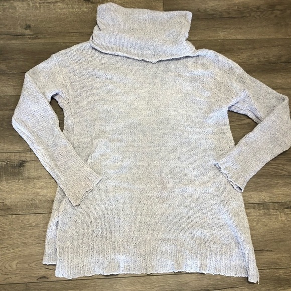 BB Dakota Sweaters - BB Dakota Sweater Heather Gray Hi-Lo Cowl Neck